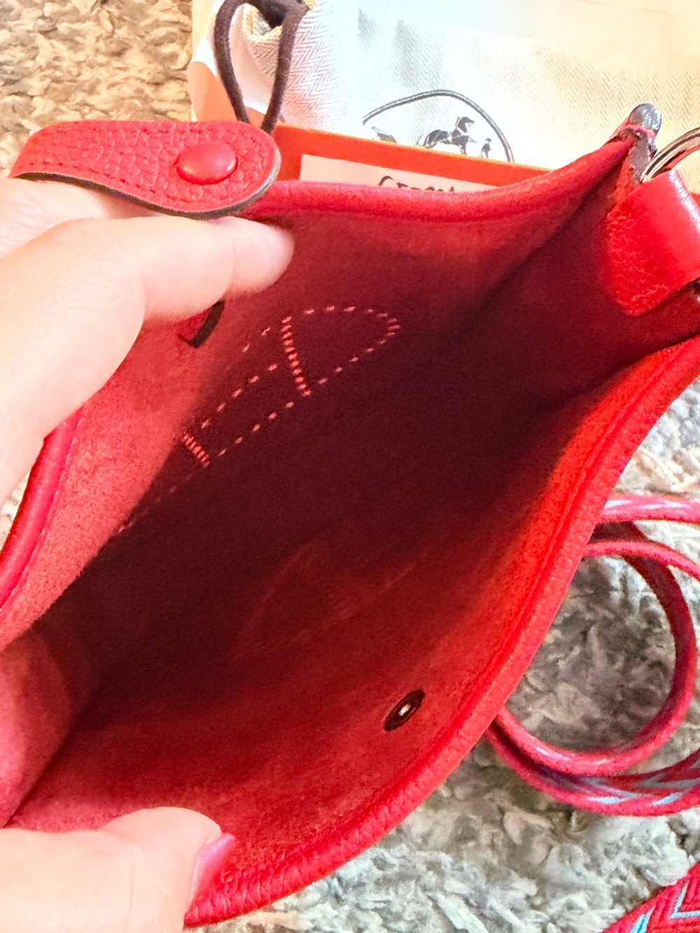Authentic Hermes Evelyne TPM in Rouge PHW - Picture 11 of 16